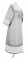 Стихарь алтарника - парча П "Василия" (белый-серебро) (вид сзади) с бархатными вставками, обиходная отделка