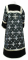Стихарь алтарника - шёлк Ш3 "Путивль" (чёрный-серебро) (вид сзади), обиходные кресты
