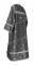 Стихарь алтарника - шёлк Ш3 "Миргород" (чёрный-серебро) (вид сзади), обыденная отделка