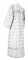 Стихарь алтарника - шёлк Ш3 "Покров" (белый-серебро) (вид сзади), обыденная отделка