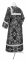 Стихарь алтарника - шёлк Ш4 "Слуцк" (чёрный-серебро) (вид сзади), обыденная отделка