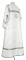 Стихарь алтарника - парча П "Виноград" (белый-серебро) (вид сзади), обыденная отделка
