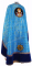 Греческое облачение священника - парча П "Пасхальное яйцо" (синее-золото) (вид сзади) с бархатными вставками, обиходная отделка