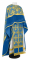 Греческое облачение священника - парча П "Псков" (синее-золото) с бархатными вставками, обиходная отделка