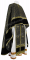 Греческое облачение священника - парча П "Пасхальное яйцо" (чёрное-золото), с бархатными вставками, обиходная отделка