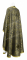 Греческое облачение священника - парча П "Шуя" (чёрное-золото) вид сзади, обыденная отделка