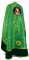 Греческое облачение священника - парча П "Пасхальное яйцо" (зелёное-золото) вид сзади, с бархатными вставками, обиходная отделка
