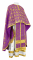 Греческое облачение священника - парча П "Лавра" (фиолетовое-золото), обиходная отделка