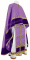 Греческое облачение священника - парча П "Пасхальное яйцо" (фиолетовое-золото), с бархатными вставками, обиходная отделка