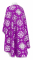 Греческое облачение священника - парча П "Кострома" (фиолетовое-серебро) вид сзади, обиходная отделка