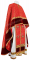 Греческое облачение священника - парча П "Пасхальное яйцо" (красное-золото), с бархатными вставками, соборная отделка