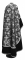 Греческое облачение священника - парча П "Псков" (чёрное-серебро) с бархатными вставками, вид сзади, обиходная отделка