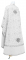Греческое облачение священника - парча П "Коринф" (белое-серебро) вид сзади, с бархатными вставками, обиходная отделка