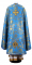 Греческое облачение священника - парча ПГ1 "Глоксиния" (синее-золото) вид сзади, обиходная отделка