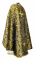 Греческое облачение священника - парча ПГ2 "Голгофа" (чёрное-золото) (вид сзади), обиходная отделка