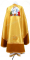 Греческое облачение священника - парча ПГ4 "Малый крест" (жёлтое-золото) вид сзади, с бархатными вставками, обиходная отделка