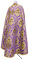 Греческое облачение священника - парча ПГ4 "Ваза" (фиолетовое-золото) вид сзади, обиходная отделка