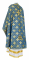 Греческое облачение священника - шёлк Ш3 "Миргород" (синее-золото) вид сзади, обиходная отделка