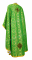 Греческое облачение священника - шёлк Ш3 "Василия" (зелёное-золото) вид сзади, обыденная отделка