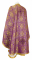 Греческое облачение священника - шёлк Ш3 "Никея" (фиолетовое-золото) вид сзади, обыденная отделка