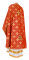 Греческое облачение священника - шёлк Ш3 "Миргород" (красное-золото) вид сзади, обиходная отделка