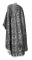 Греческое облачение священника - шёлк Ш3 "Василия" (чёрное-серебро) вид сзади, обыденная отделка