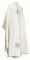 Греческое облачение священника - шёлк Ш3 "Златоуст" (белое-серебро) вид сзади, обиходная отделка