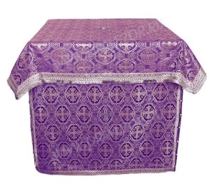 Облачение на престол из парчи ПГ1 (фиолетовый/серебро)