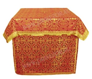 Облачение на престол из парчи ПГ5 (красный/золото)