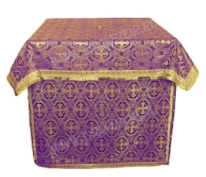 Облачение на жертвенник из шёлка Ш2 (фиолетовый/золото)