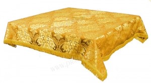 Пелена на престол/жертвенник из парчи ПГ3 (жёлтый/золото)