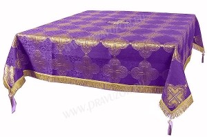 Пелена на престол/жертвенник из парчи ПГ4 (фиолетовый/золото)