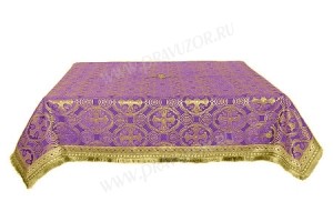 Пелена на престол/жертвенник из шёлка Ш2 (фиолетовый/золото)