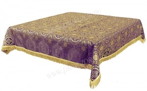 Пелена на престол/жертвенник из шёлка Ш3 (фиолетовый/золото)