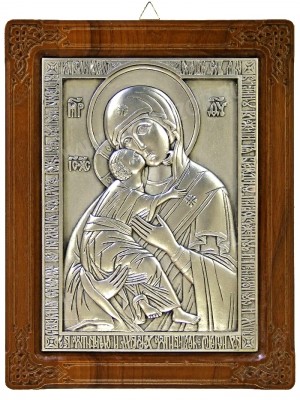 Икона на металле: Владимирский образ Пресв. Богородицы
