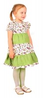 Платье для девочек "Полюшко" (зелёное)