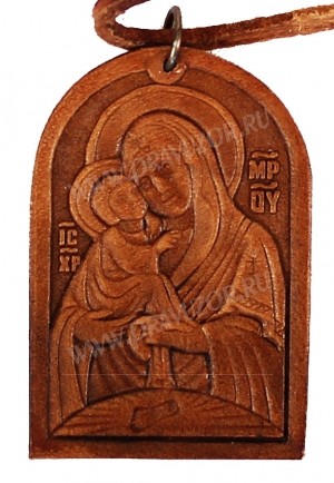 Медальон кожаный образ Владимирской Богоматери