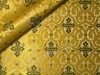 Парча греческая "Славянский крест" (белая/золото с зелёная)