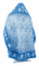 Русское вышитое архиерейское облачение - "Хризантемы" (синее-серебро) (вид сзади), обиходная отделка