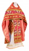 Вышитое иерейское русское облачение "Хризантема" (красный/золото)