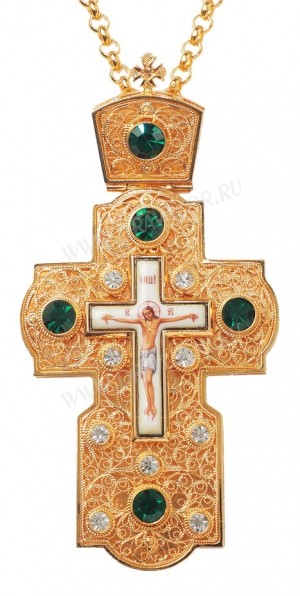 Крест наперсный с украшениями №002