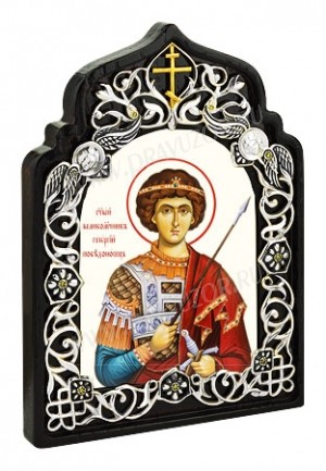 Икона настольная - святой великомученик Георгий Победоносец Чудотворец.
