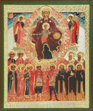 Икона: образ Пресвятой Богородицы "Державная" и предстоящие