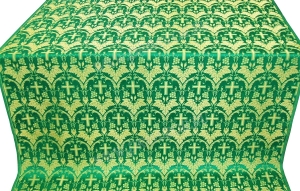 Парча "Виноград" (зелёная/золото) 1.0 м