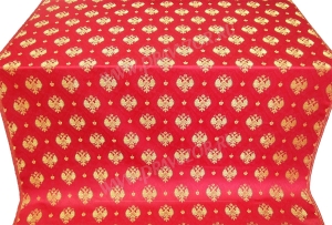 Парча "Русский орёл" (красная/золото) 1.1 м